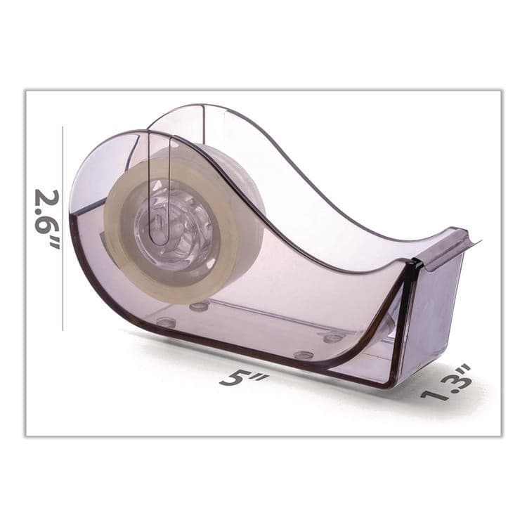 OFFICEMATE INTERNATIONAL CORP. Recycled Plastic Three-Piece Desk Set: (1) Pencil Cup, (1) Stapler, (1) Tape Dispenser, (1) Roll of Tape, Translucent Ash (OIC97712) thumbnail 3