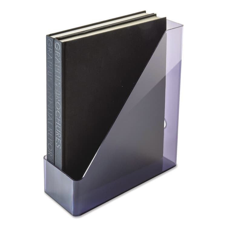 OFFICEMATE INTERNATIONAL CORP. Recycled Plastic Magazine File, 4.3 x 10.3 x 12.2, Translucent Gray (OIC21510)