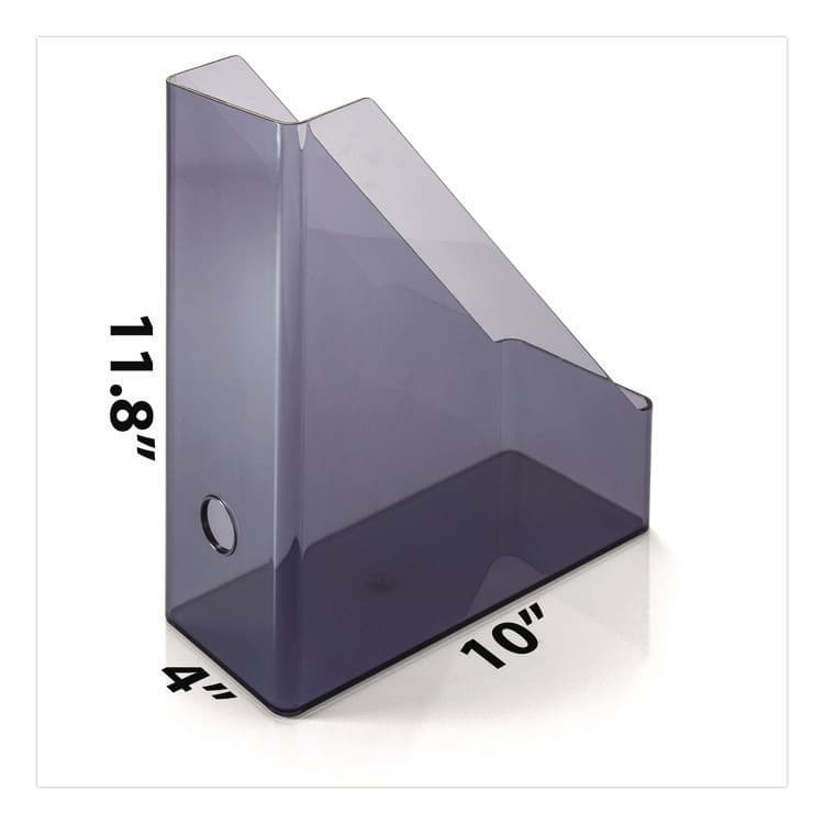 OFFICEMATE INTERNATIONAL CORP. Recycled Plastic Magazine File, 4.3 x 10.3 x 12.2, Translucent Gray (OIC21510) thumbnail 2