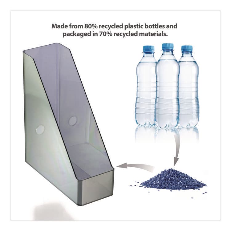 OFFICEMATE INTERNATIONAL CORP. Recycled Plastic Magazine File, 4.3 x 10.3 x 12.2, Translucent Gray (OIC21510) thumbnail 3