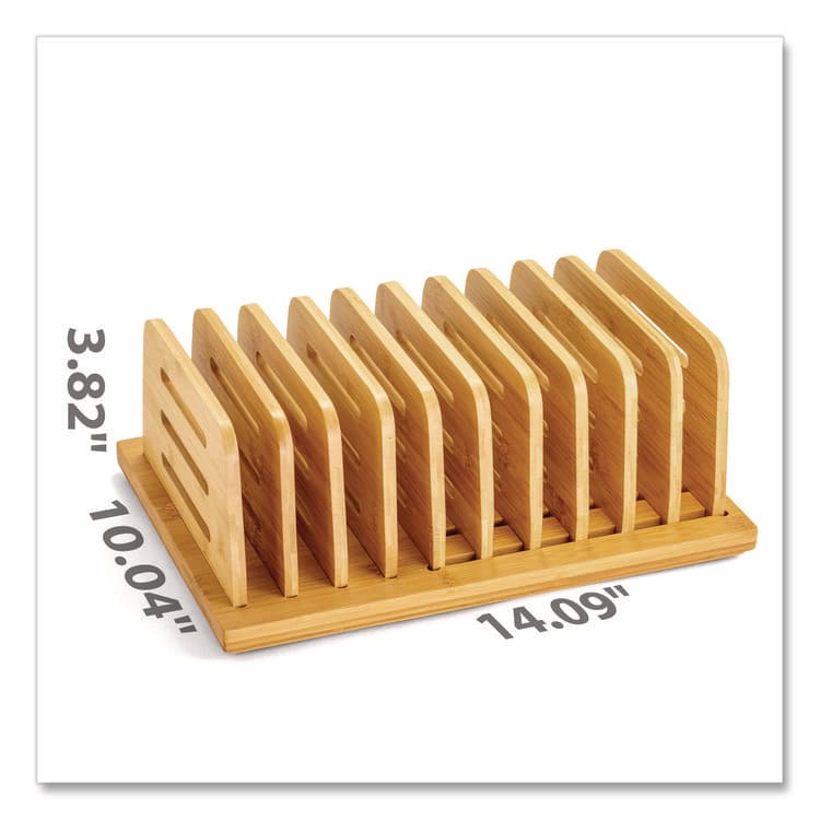 OFFICEMATE INTERNATIONAL CORP. Bamboo Large File Sorter, 9 Sections, A6/A7/A8/A9/Legal/Letter/Tabloid Size Files, 14.09 x 10.04 x 3.82, Brown (OIC71002) thumbnail 2