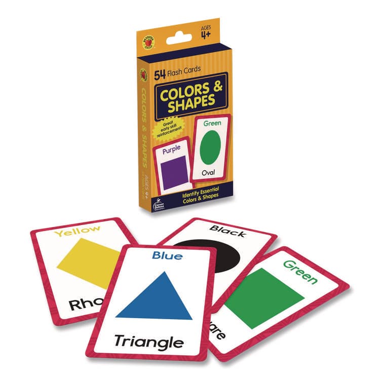 CARSON-DELLOSA EDUCATION Colors and Shapes Flash Cards, Grades Pre-K to 1, 3.25" x 5.25", Assorted Colors, 54 Cards (CDP0769646891)
