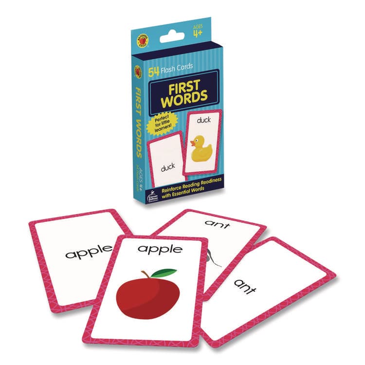 CARSON-DELLOSA EDUCATION First Words Flash Cards, Grades Pre-K to 1, 3.25" x 5.25", Assorted Colors, 54 Cards (CDP0769647197)
