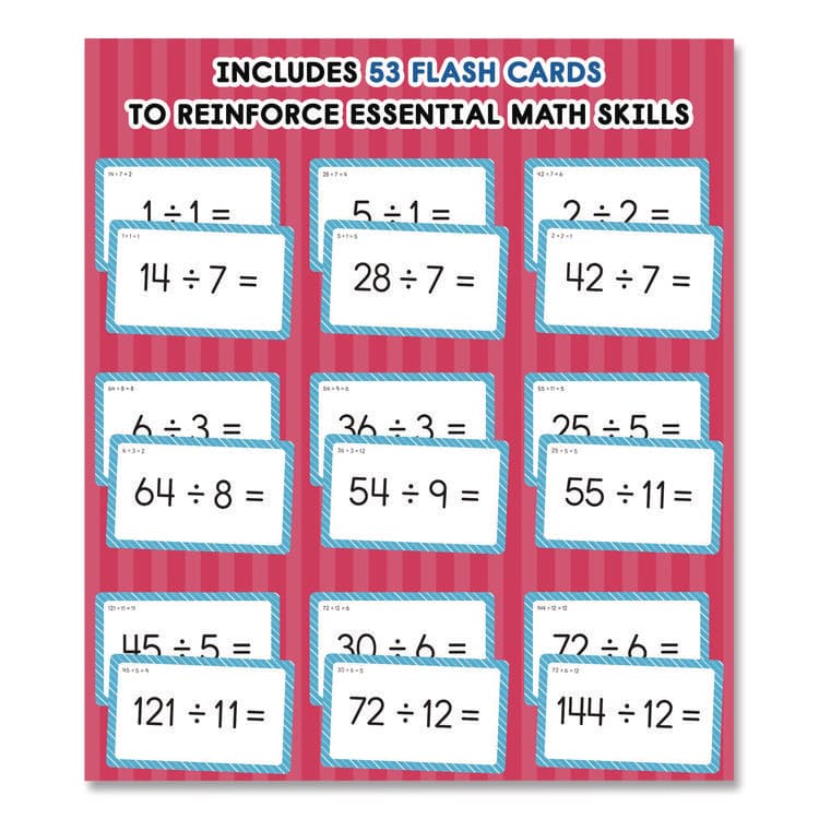 CARSON-DELLOSA EDUCATION Division 0 to 12 Flash Cards, Grades 4 to 6, 3.25" x 5.25", Assorted Colors, 54 Cards (CDP0769677231) thumbnail 3