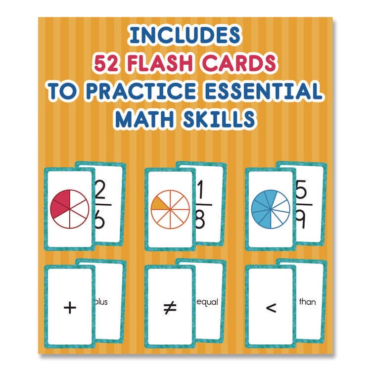 CARSON-DELLOSA EDUCATION Fractions Flash Cards, Grades 4 to 6, 3.25" x 5.25", Assorted Colors, 54 Cards (CDP0769677339) thumbnail 3