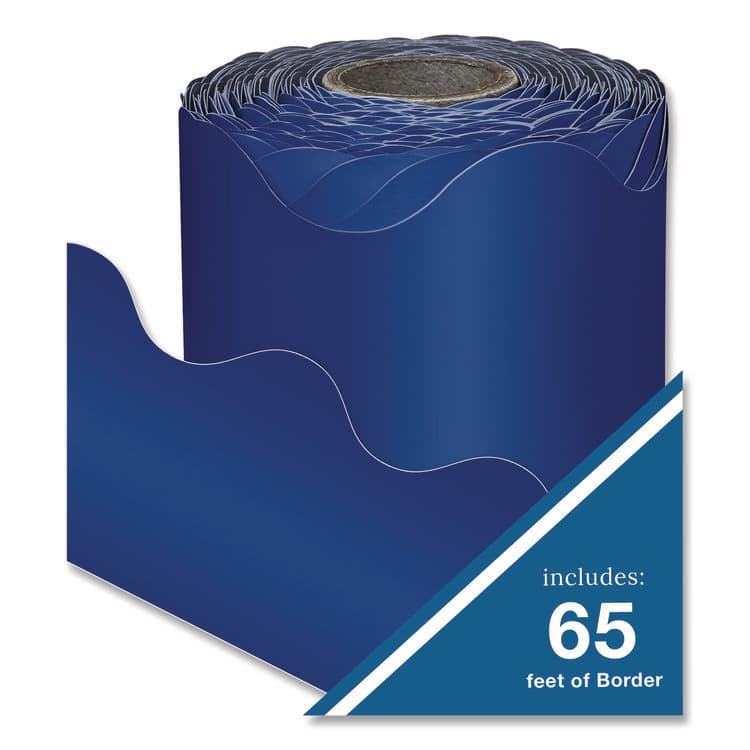 CARSON-DELLOSA EDUCATION Rolled Scalloped Border, 2.25" x 65 ft, Navy (CDP108469) thumbnail 2