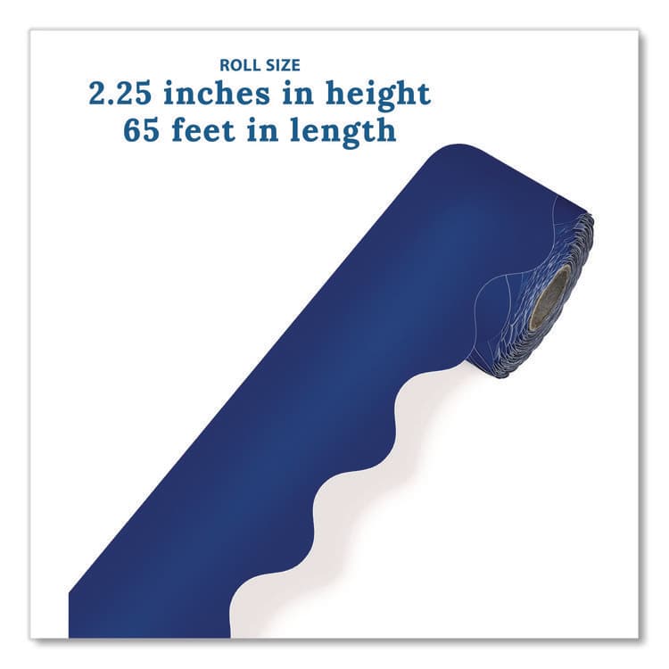 CARSON-DELLOSA EDUCATION Rolled Scalloped Border, 2.25" x 65 ft, Navy (CDP108469) thumbnail 3