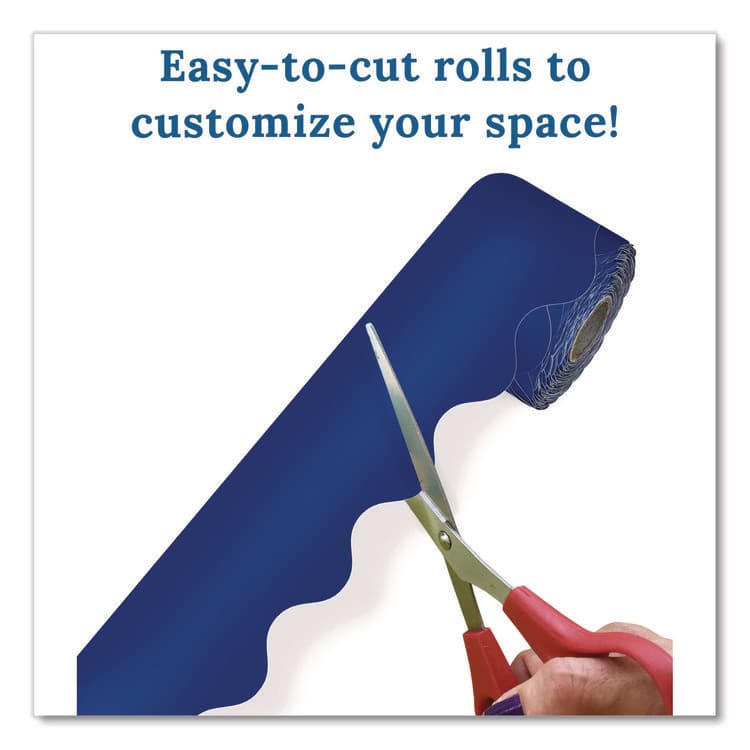 CARSON-DELLOSA EDUCATION Rolled Scalloped Border, 2.25" x 65 ft, Navy (CDP108469) thumbnail 4