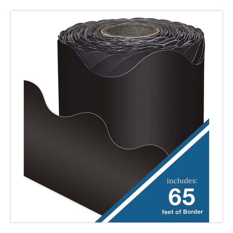 CARSON-DELLOSA EDUCATION Rolled Scalloped Border, 2.25" x 65 ft, Black (CDP108472) thumbnail 2