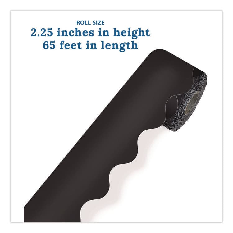 CARSON-DELLOSA EDUCATION Rolled Scalloped Border, 2.25" x 65 ft, Black (CDP108472) thumbnail 3