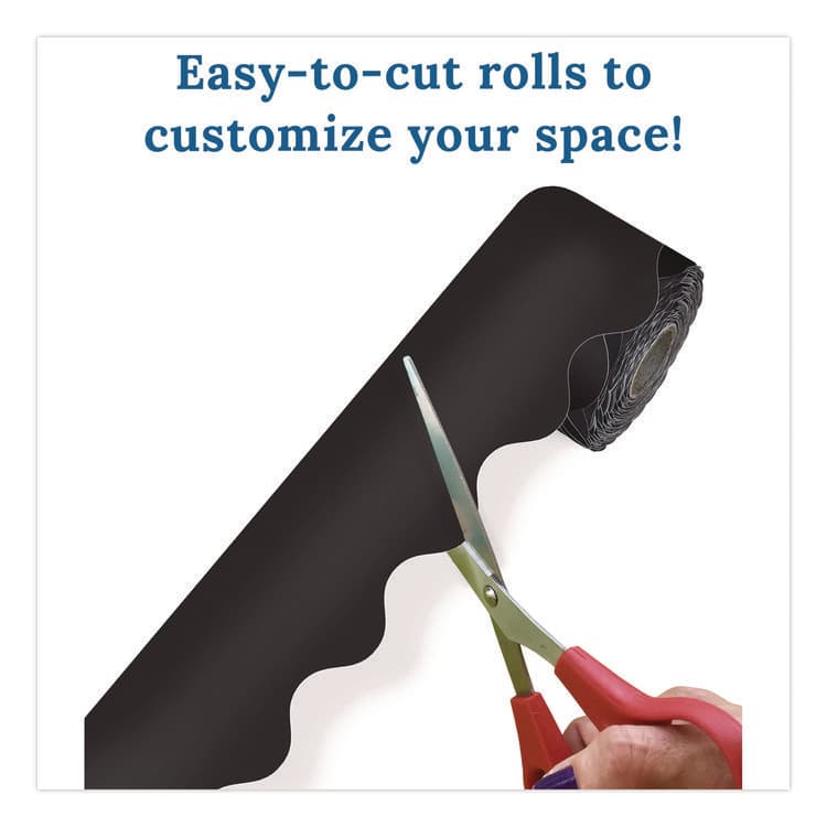 CARSON-DELLOSA EDUCATION Rolled Scalloped Border, 2.25" x 65 ft, Black (CDP108472) thumbnail 4