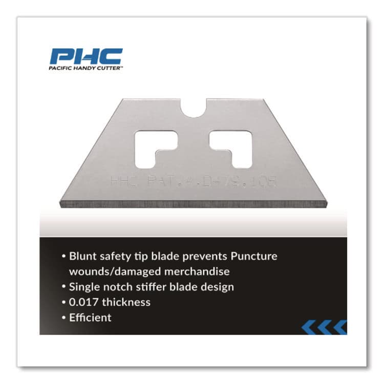 PACIFIC HANDY CUTTER, . Blunt Tip Utility Knife Safety Blades, 0.75" x 2.25", 5/Pack, 20 Packs/Box (PHCSP017) thumbnail 4