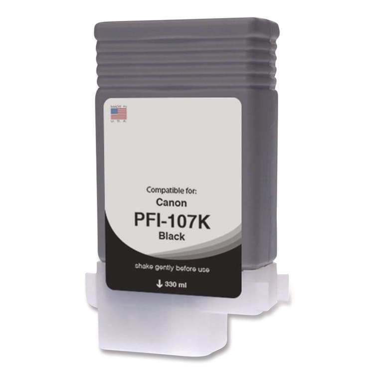 CLOVER IMAGING GROUP Compatible Black Ink, Replacement for PFI-107 (6705B001AA), 130 mL (CTGWCPFI107B)
