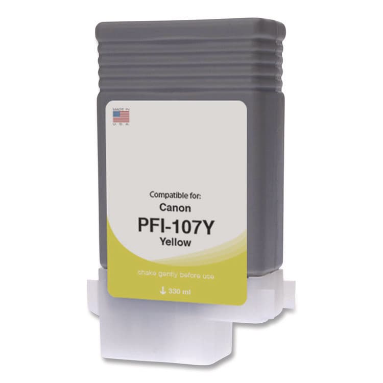 CLOVER IMAGING GROUP Compatible Yellow Ink, Replacement for PFI-107 (6708B001AA), 130 mL (CTGWCPFI107Y)