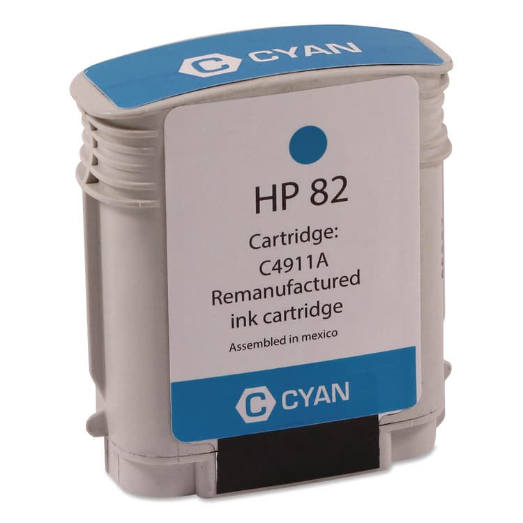 CLOVER IMAGING GROUP Remanufactured Cyan High-Yield Ink, Replacement for 82 (C4911A), 69 mL (CTGWH82C)