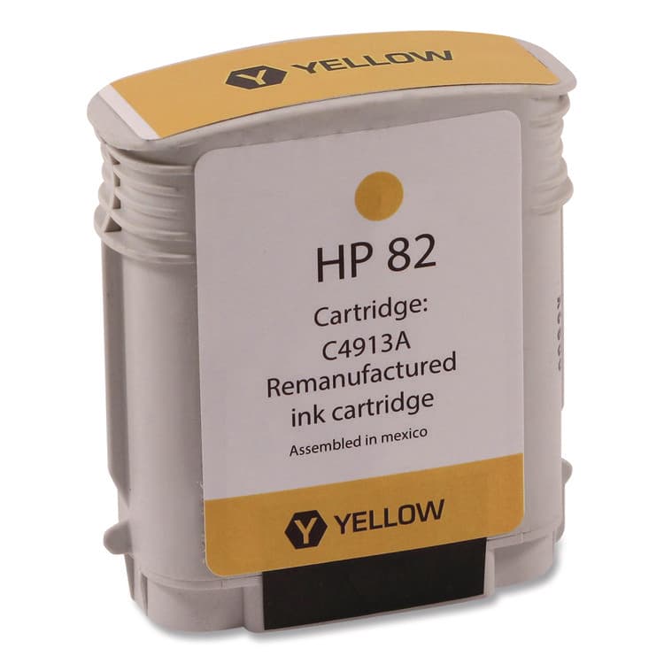 CLOVER IMAGING GROUP Remanufactured Yellow High-Yield Ink, Replacement for 82 (C4912A), 69 mL (CTGWH82Y)