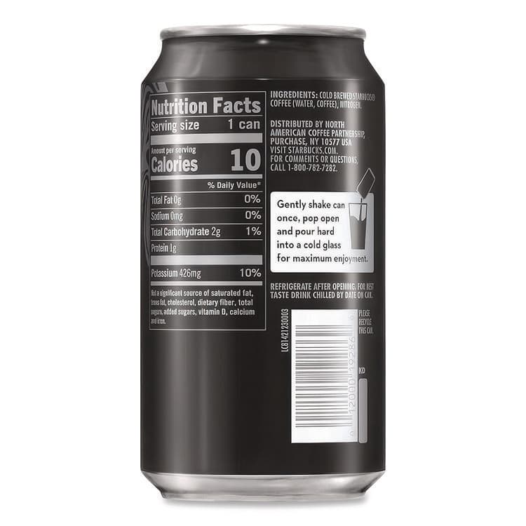 STARBUCKS COFFEE COMPANY Nitro Cold Brew Coffee, Black Unsweetened, 9.6 oz Can, 12/Carton (SBKPEP19286) thumbnail 3
