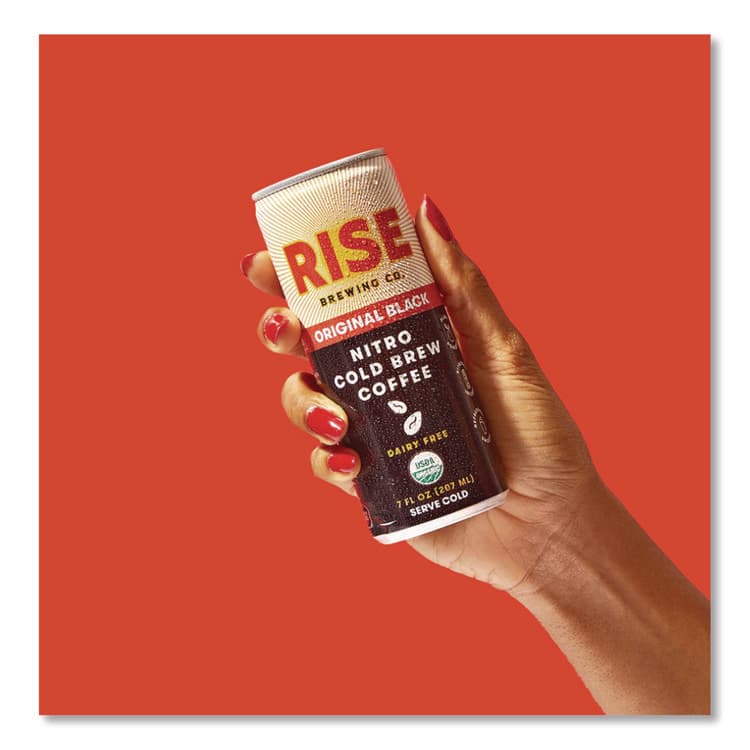 RISE BREWING CO. Nitro Cold Brew Latte, Original Black, 7 oz Can, 12/Carton (RSB00043) thumbnail 4