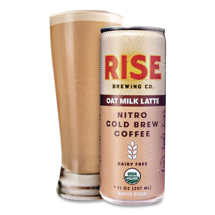 RISE BREWING CO. Nitro Cold Brew Latte, Oat Milk, 7 oz Can, 12/Carton (RSB00045) thumbnail 3
