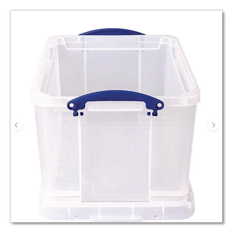 REALLY USEFUL BOXES . Stackable File Box, Legal Files, 14.5 x 18.5 x 12.75, Clear/Blue Accents (RUA32CL) thumbnail 2