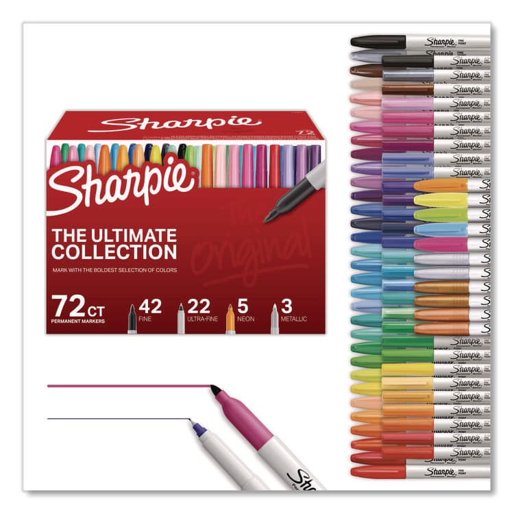 SANFORD Permanent Markers Ultimate Collection Value Pack, Assorted Bullet Tips, Assorted Colors, 72/Set (SAN1983254)