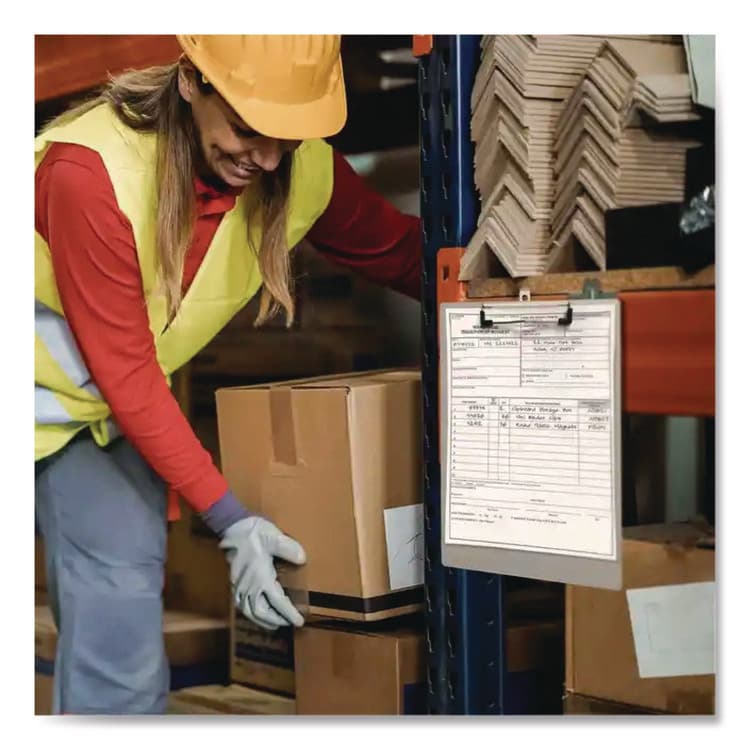 OFFICEMATE INTERNATIONAL CORP. Officemate Aluminum Magnetic Clipboard, 1.5" Clip Capacity, Holds 8 x 11 Sheets, Gray (OIC83217) thumbnail 4