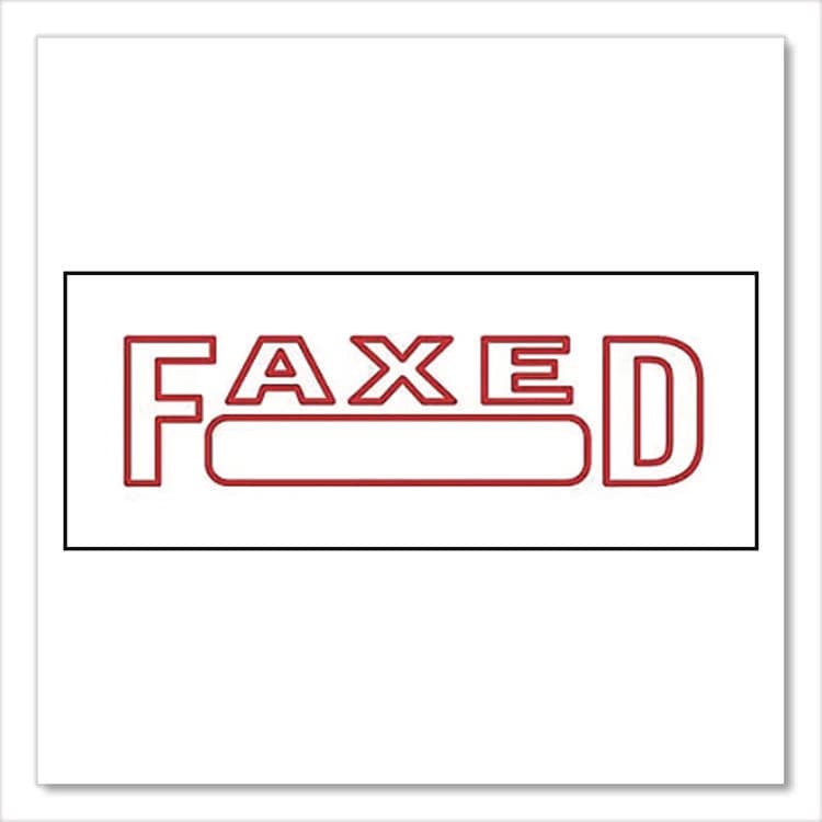 MARKING PRODUCTS, Pre-Inked Message Stamp with Blank Date Box, FAXED, 1.63" x 0.38", Red Ink (MKG034503) thumbnail 3