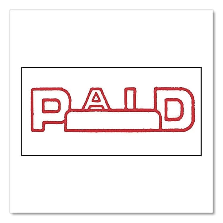 MARKING PRODUCTS, Pre-Inked Message Stamp with Blank Date Box, PAID, 1.63" x 0.38", Red Ink (MKG034504) thumbnail 3