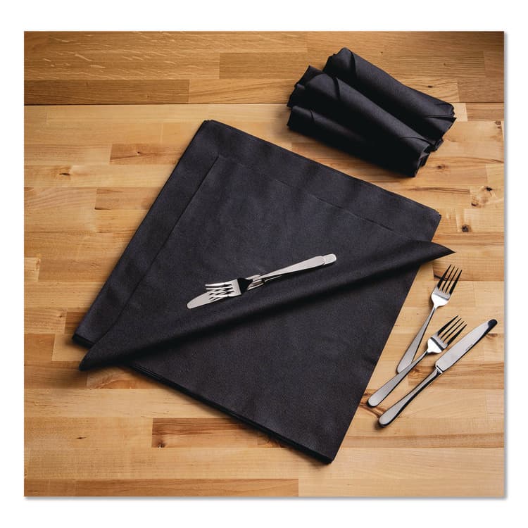 HOFFMASTER Airlaid Flat Pack Napkins, 16 x 16, Black, 500/Carton (HFM125070) thumbnail 2