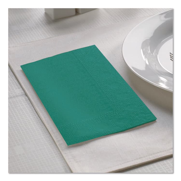 HOFFMASTER Dinner Napkins, 2-Ply, 15 x 17, Teal, 1,000/Carton (HFM180501) thumbnail 2