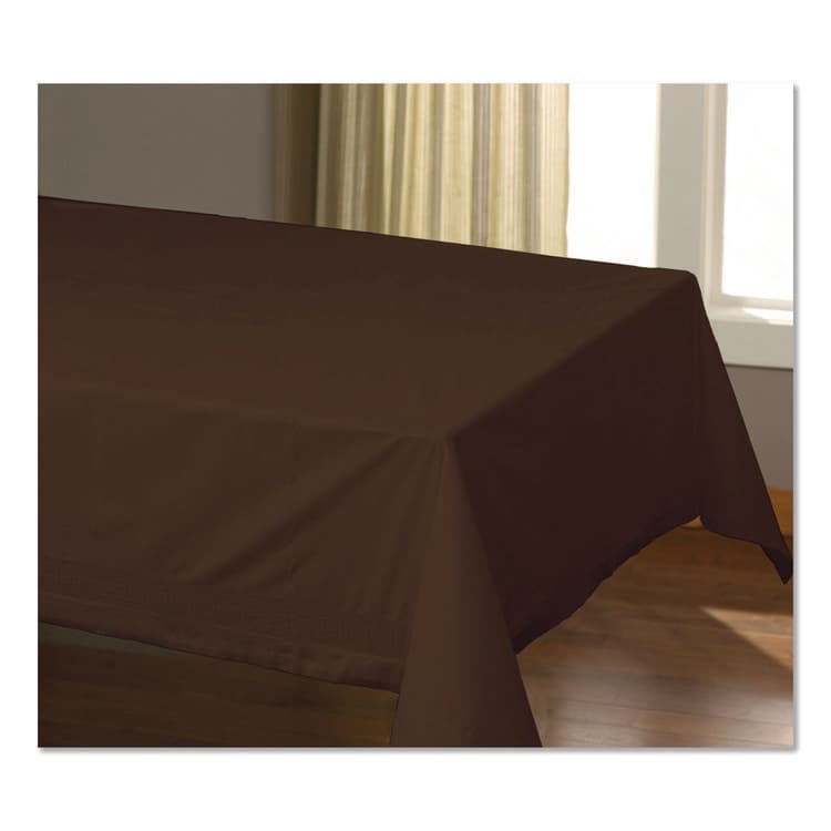 HOFFMASTER Cellutex Table Covers, Poly/Tissue, 54" x 108", Chocolate Brown, 25/Carton (HFM220646) thumbnail 2
