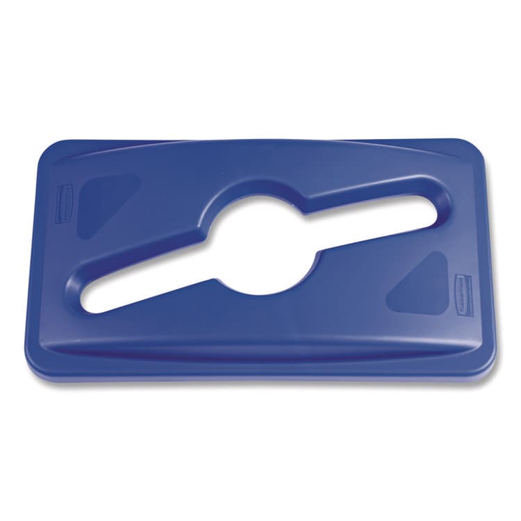 RUBBERMAID COMMERCIAL PROD. Slim Jim Single Stream Recycling Top for Slim Jim Containers, 12.1w x 21d x 2.75h, Blue (RCP1788372)