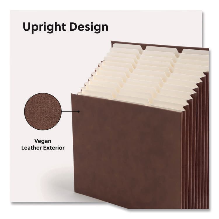 SMEAD MANUFACTURING CO. Stadium File, 10.5" Expansion, 12 Sections, 1/3-Cut Tabs, Letter Size, Saddle (SMD70228) thumbnail 3