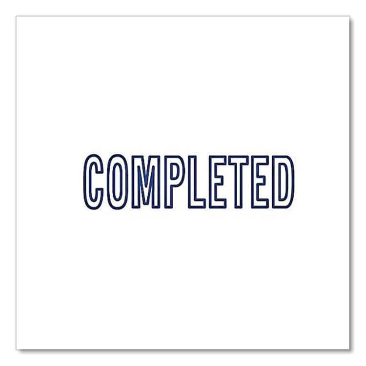 MARKING PRODUCTS, Pre-Inked Message Stamp, COMPLETED, 1.63" x 0.38", Blue Ink (MKG034519) thumbnail 3