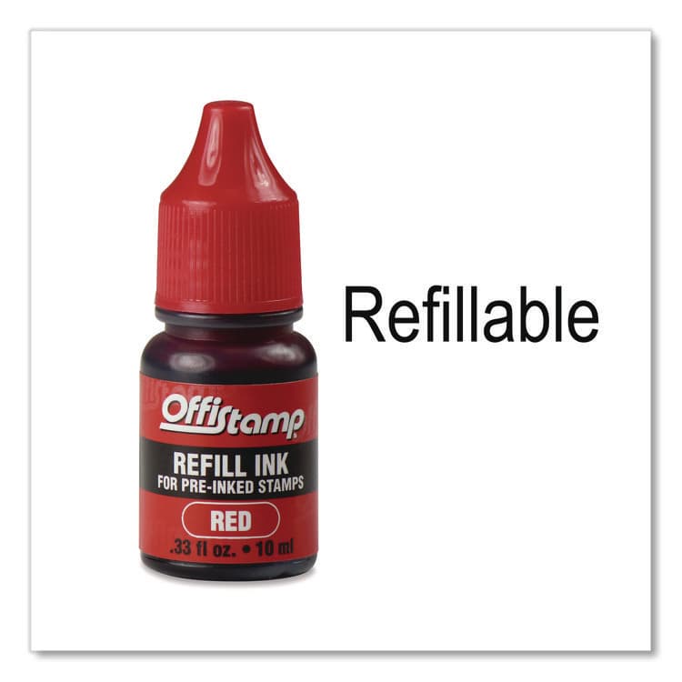 MARKING PRODUCTS, Pre-Inked Message Stamp with Blank Date Box, ENTERED, 1.63" x 0.38", Red Ink (MKG034520) thumbnail 4