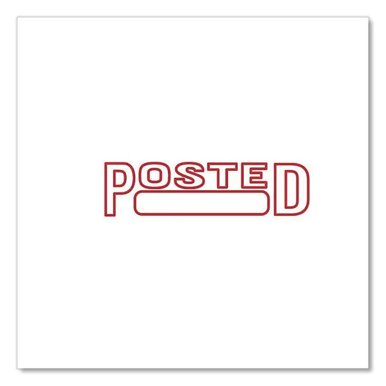 MARKING PRODUCTS, Pre-Inked Message Stamp with Blank Date Box, POSTED, 1.63" x 0.38", Red Ink (MKG034521) thumbnail 2
