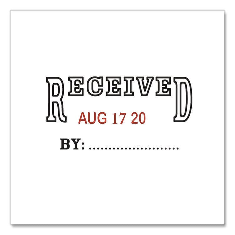 MARKING PRODUCTS, Self-Inking Message Stamp with Blank "By" Line, 12 Years, RECEIVED, 1.63" x 0.88", Black/Red Ink (MKG034507) thumbnail 3