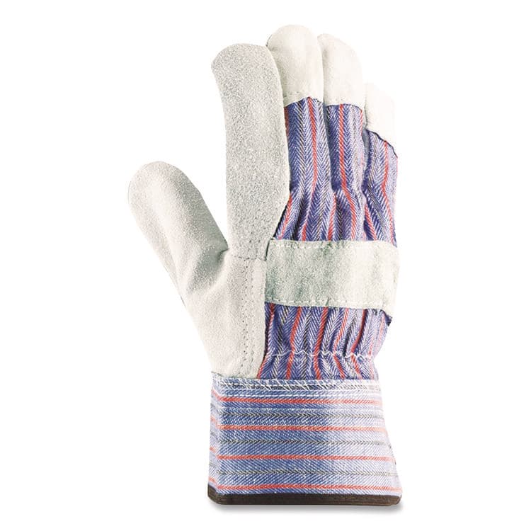 PROTECTIVE INDUSTRIAL PRODUCTS B/C Grade Shoulder Split Cowhide Leather Palm Gloves, Gunn Cut, Wing Thumb, X-Large, Blue/Gray, 12 Pairs (PID847532XL) thumbnail 4