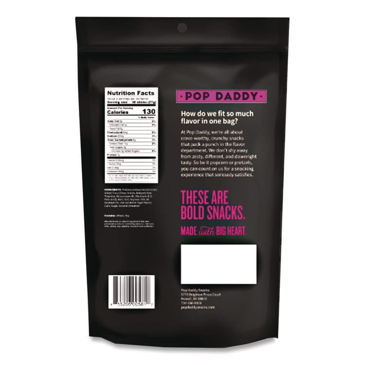 POP DADDY SNACKS Cinnamon Sugar Pretzel Sticks, 3 oz Bag, 15/Carton (POY00583) thumbnail 4