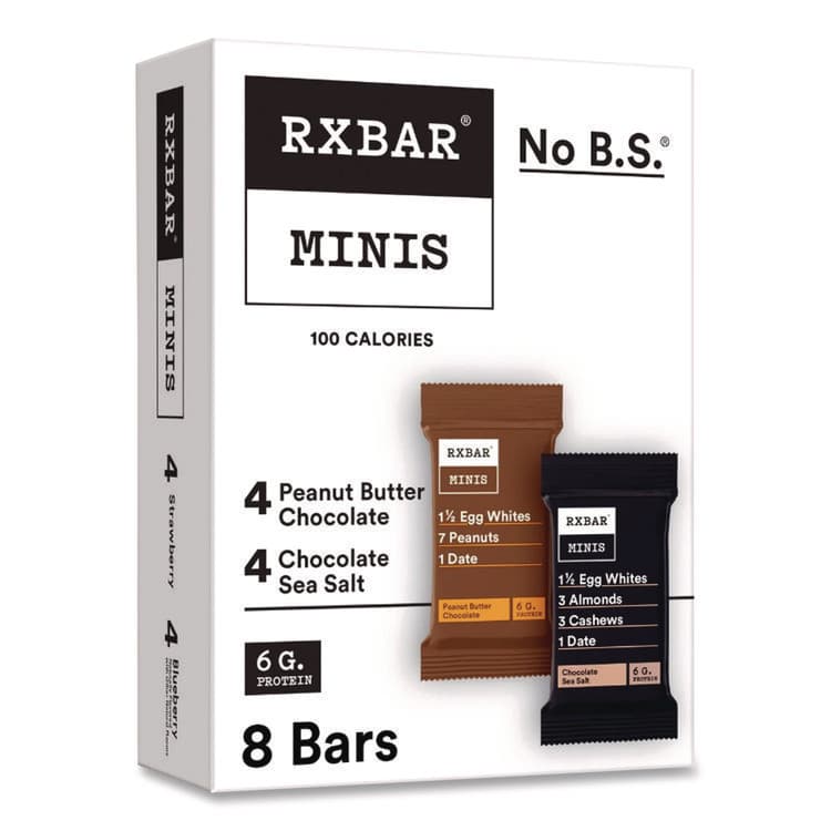 KELLOGG'S Minis Protein Bars, Chocolate Sea Salt and Peanut Butter Chocolate, 0.9 oz Bar, 8/Box (RXBKEE00190)