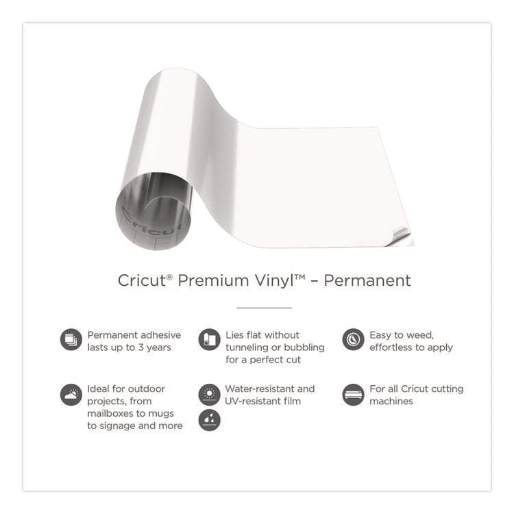 PROVO CRAFT & NOVELTY, . Premium Permanent Vinyl, 12 x 48, White (CCU2008570) thumbnail 2