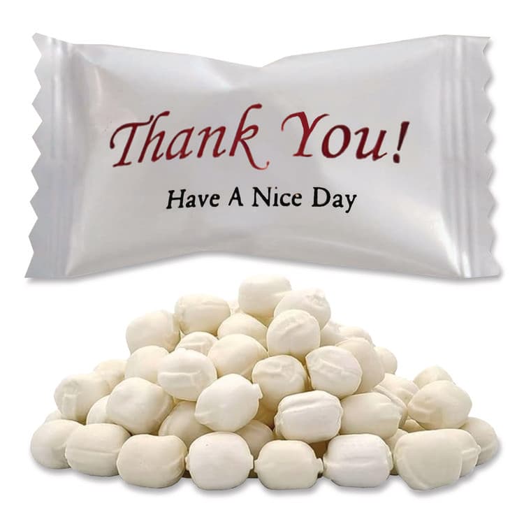 STEWART SUPERIOR Thank You Have a Nice Day Mints, White Buttermint, Individually Wrapped, 1,000/Carton (CDQCJ3007B)