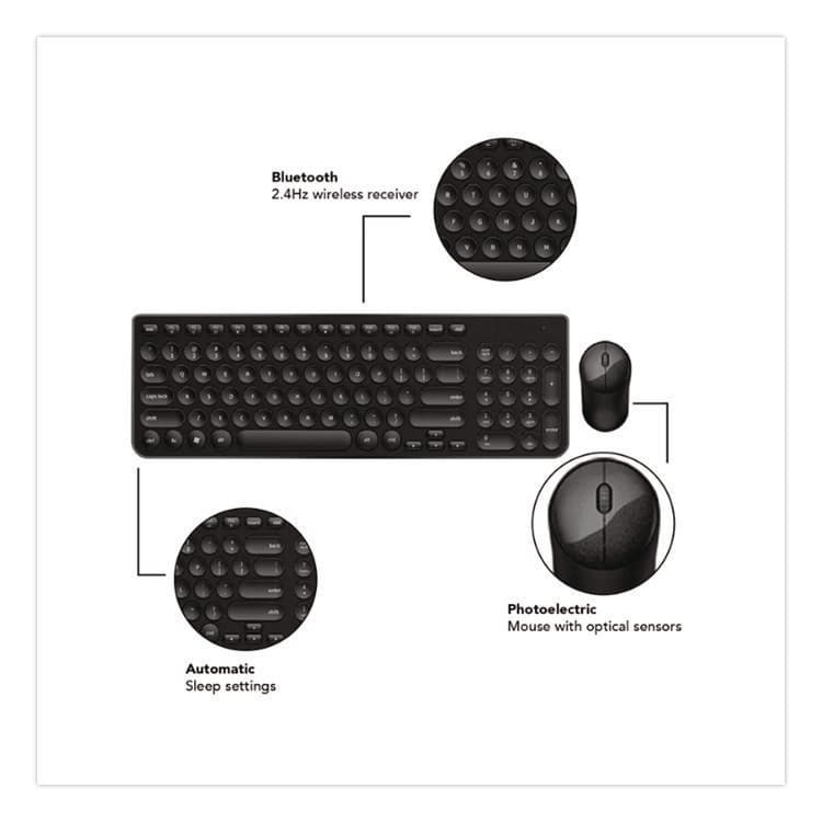 CENTON ELECTRONICS . Pro Wireless Keyboard and Optical Mouse Combo, 2.4 GHz Frequency, Black (CELROBB3WBK) thumbnail 4