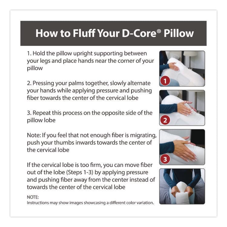 CORE PRODUCTS INTERNATIONAL, D-Core Cervical Pillow, Mid-Size, 23 x 5 x 15, White (COEFIB241) thumbnail 4