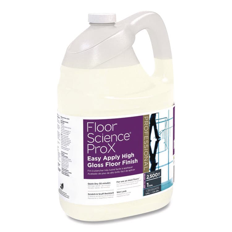DIVERSEY Floor Science ProX Easy Apply High Gloss Floor Finish, 1 gal Bottle, 4/Carton (DVOCBD562405) thumbnail 3