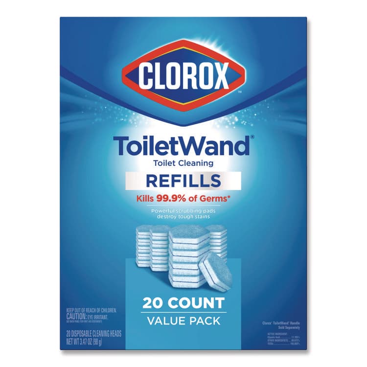 CLOROX SALES CO. ToiletWand Toilet Cleaning Refills, Disinfecting Scrubbing Pads, 20 Count, 4/Carton (CLO31049CT) thumbnail 2