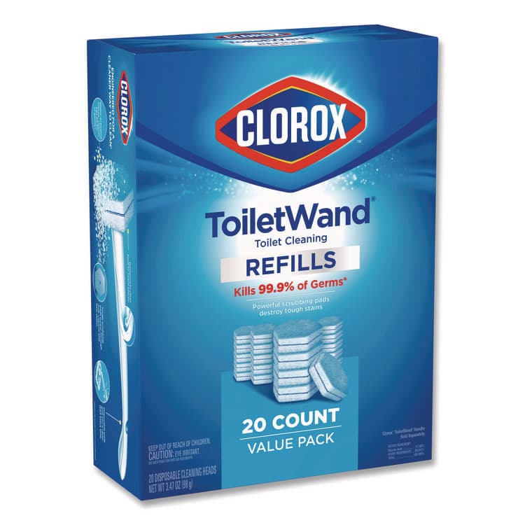 CLOROX SALES CO. ToiletWand Toilet Cleaning Refills, Disinfecting Scrubbing Pads, 20 Count, 4/Carton (CLO31049CT) thumbnail 3