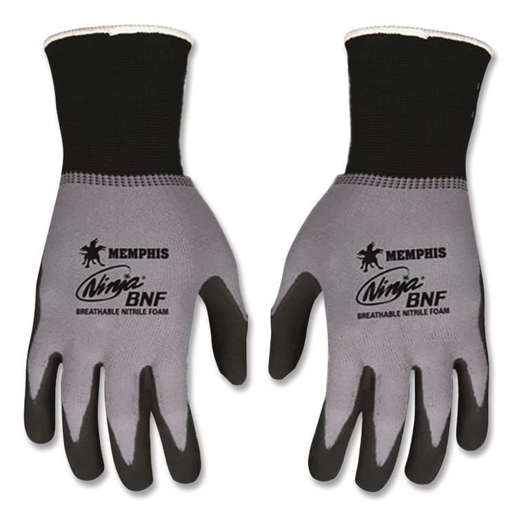 MCR SAFETY Ninja Nitrile Coating Nylon/Spandex Gloves, Small, Black/Gray, 12 Pairs (CRWN96790S) thumbnail 4