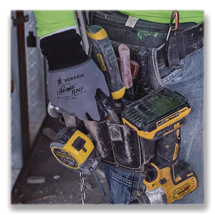 MCR SAFETY Ninja Nitrile Coating Nylon/Spandex Gloves, X-Large, Black/Gray, 12 Pairs (CRWN96790XL) thumbnail 2