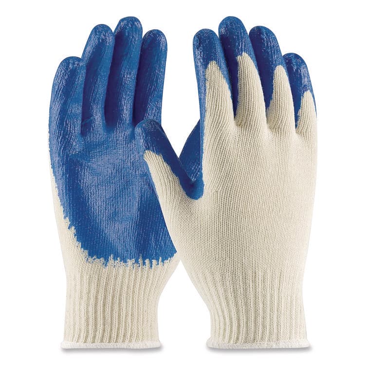 PROTECTIVE INDUSTRIAL PRODUCTS Seamless Knit Cotton/Polyester Gloves, EN388: 2011, Large, Natural/Blue, 12 Pairs (PID39C122L) thumbnail 2